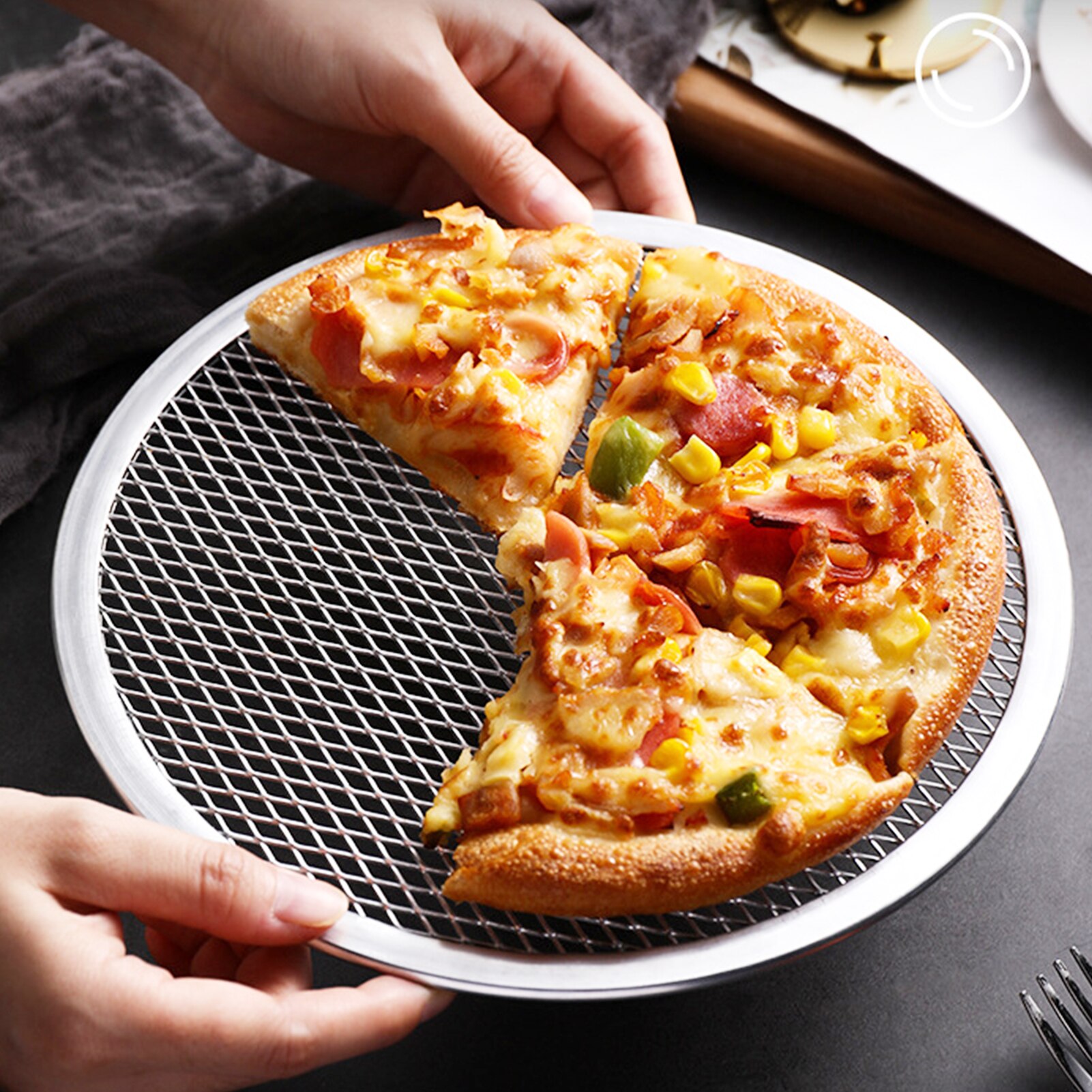 Pizza Pannen 6/8/9/10 Inch Bbq Grill Netting Toast Brood Bakken Lade Multi-Functionele Barbecue Plaat non-stick