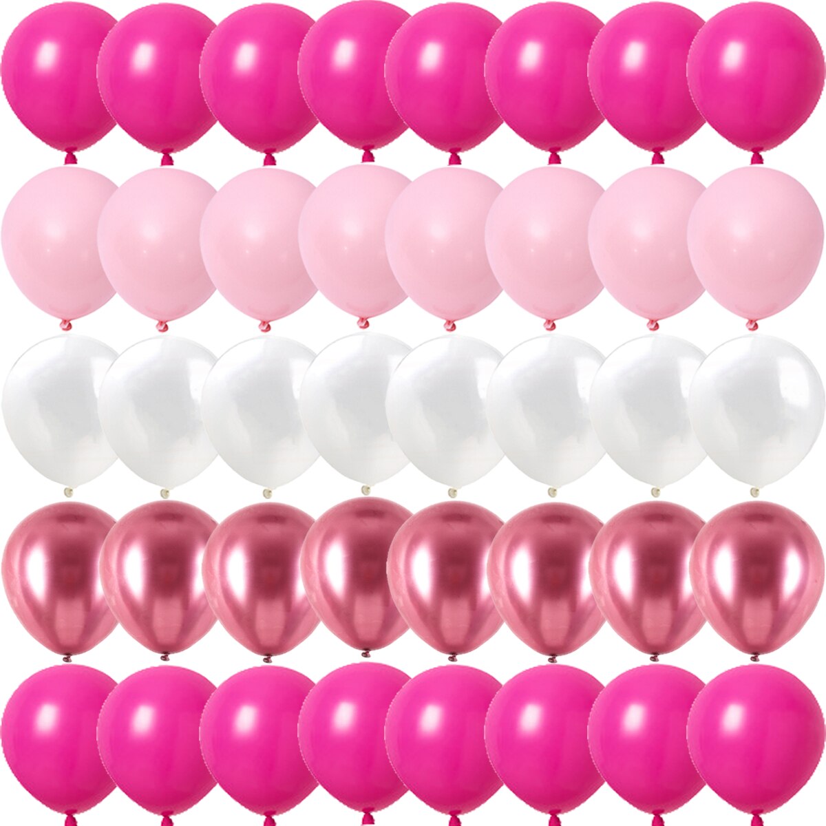 40PCS Rose Pink Metal Latex Bar Confetti Balloons Wedding Decorations Matte Globos Birthday Girl kidParty Decorations Year: iridescent