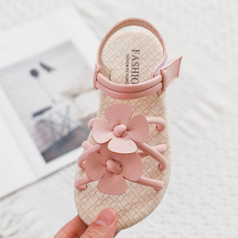 Zomermeisjessandalen, instappers met bloemen, prinsessenfeestschoenen voor meisjes, maat 26-30, peuterschoenen voor meisjes