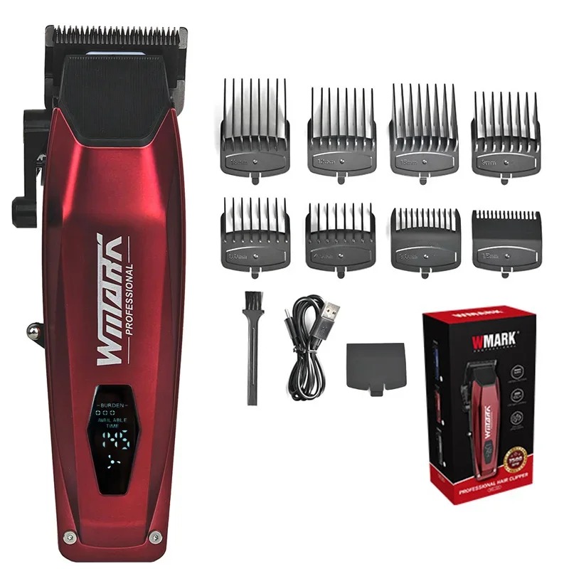WMARK NG-125 cortapelos eléctrico 7500RPM Motor giratorio cabezal de aceite barbería recortadora para hombre hoja 5 ajustes: Azul