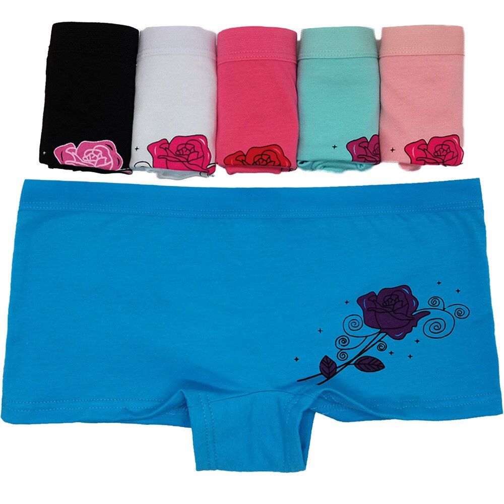 Panties young girls Underwear flower teenagers shorts Boxers panties Safety of pants 6pc/lot M-XL