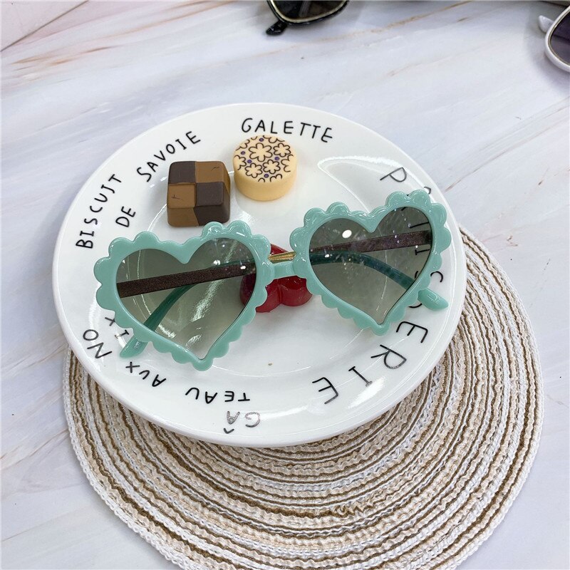 Baby hartvormige bril, kinderzonnebril, liefde voor plastic, roze zonnebril, meisjes,  uv400 zonnebrillen, okulry oculos: Groente