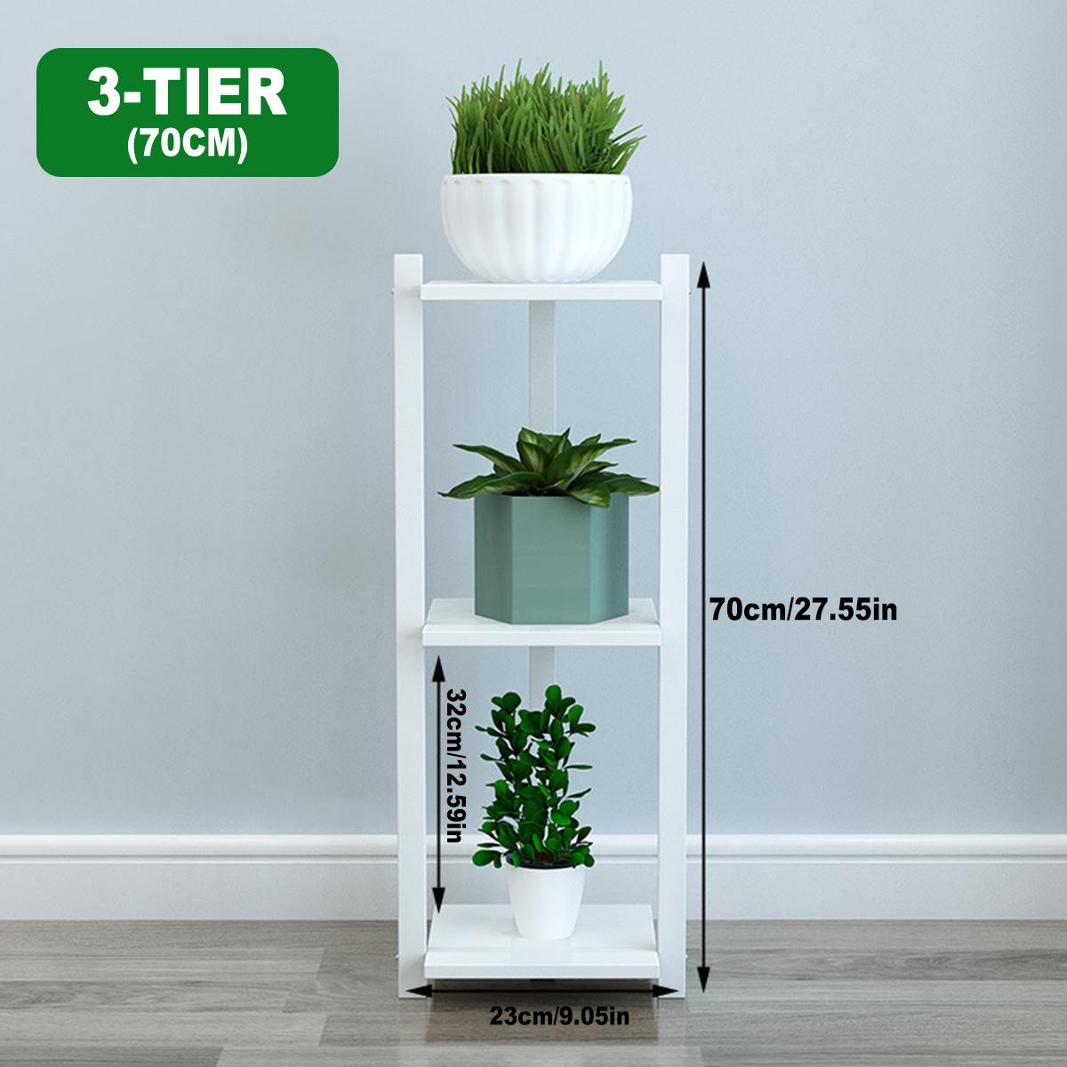 2/3 Tier Wooden Plant Stand Multilayer Plant Floor Solid Wooden Frame Bookshelf Storage Rack Flower Display Shelf Home Decor