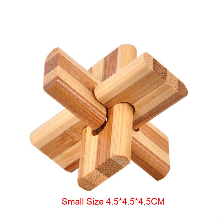 Kleine Größe Bambus Kong Ming Lock Spielzeug Klassische IQ 3D Holz Verriegelung Grat Puzzles Gehirn Teaser Spiel Spielzeug für Erwachsene kinder: S7