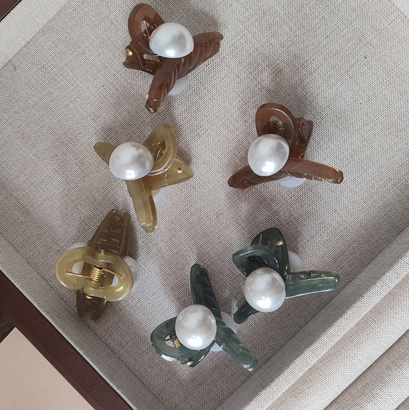 2 pinzas en forma de garra para el pelo de 4,5 cm con perlas sólidas, abrazaderas para niñas, mujeres, niños, para niños, accesorios para el cabello, diadema de cangrejo