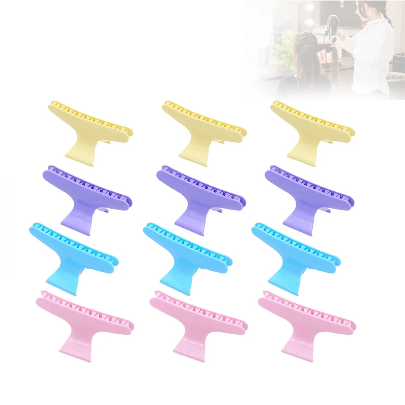 12 Uds pinzas para el cabello Pro peluquero estilo seccionamiento corte de pelo horquilla barbería pinzas de peluquería herramienta de estilismo para el hogar