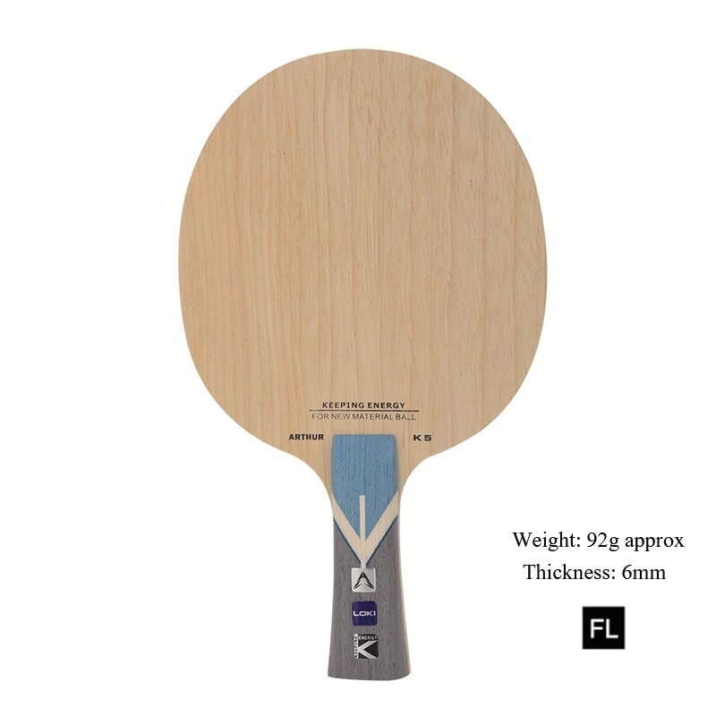 LOKI Arthur K5 Inner ALC Table Tennis Blade Aryl Carbon Ping Pong Paddle 7 Ply Table Tennis Racket for Fast Attack with Arc: FL handle