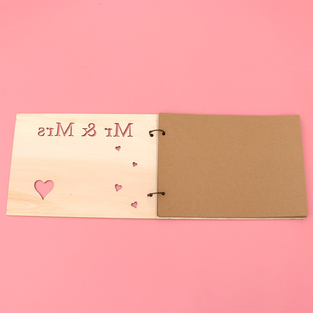 1pc bröllop gästbok ihålig gäst inloggningsbok snida trä gästbok trä ihålig hantverk anteckningsbok för bröllop