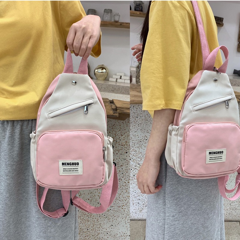 Petit sac à dos étanche en toile, Style coréen, pour femmes, sac à dos de voyage à la , sac d'école pour adolescente, sac à bandoulière