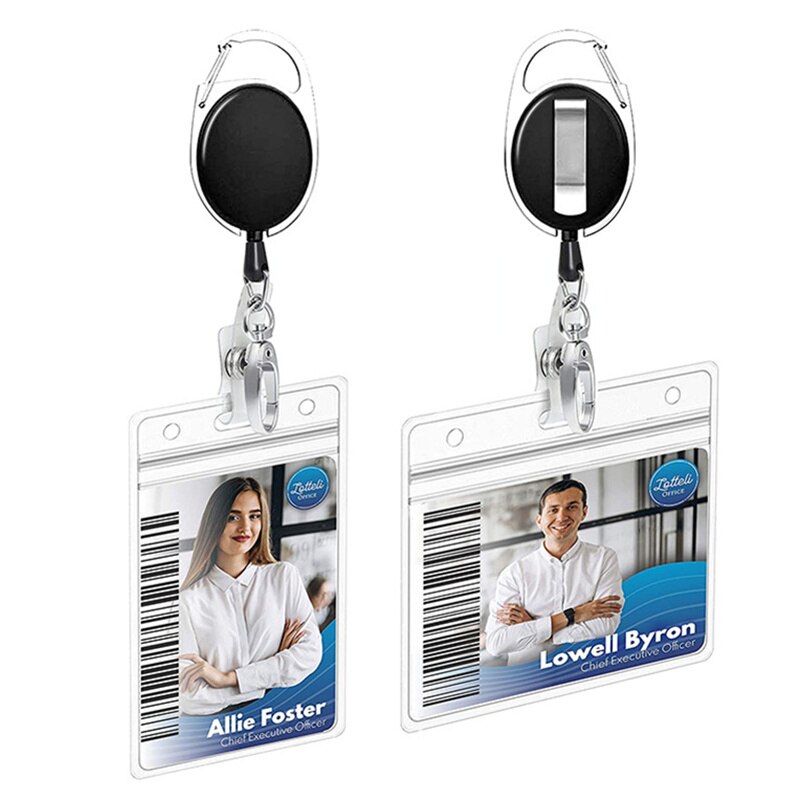 ID Badge Holder with Retractable Lanyard Name Badge Holdestudents Work Bank Credit Card Bus Card Case With Lanyard