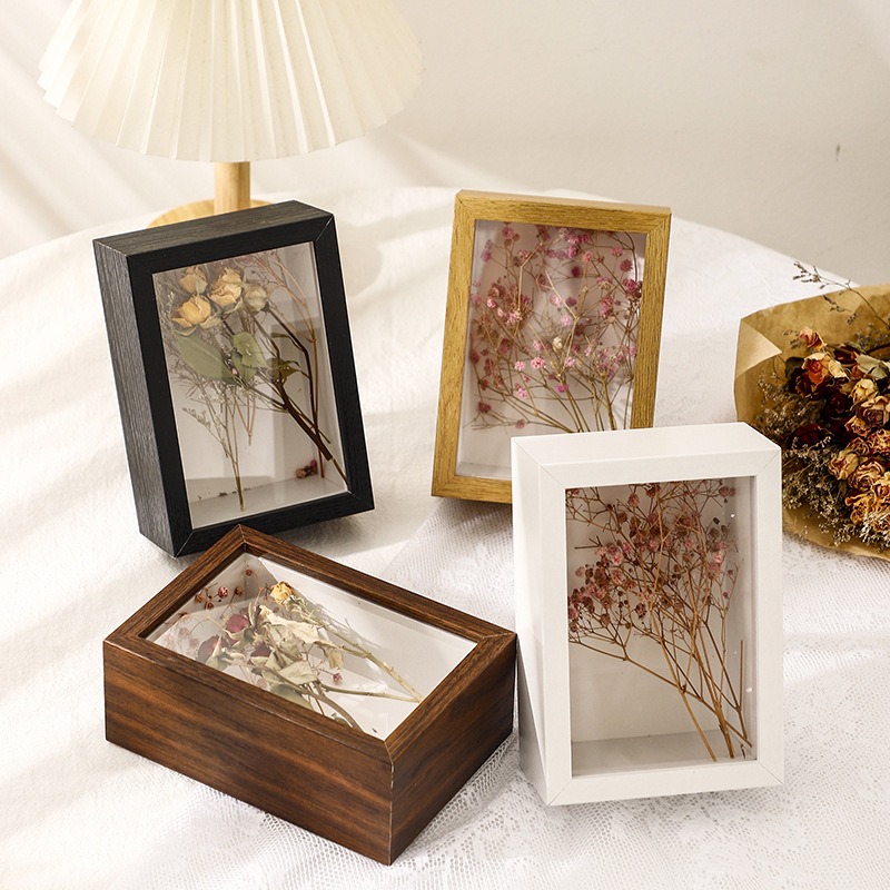 3D-Fotorahmen aus Holz, getrocknete Blumen, Probenhalter, handgefertigt, DIY-Handarbeit, Anzeige, Bilderrahmen, Heimdekoration, Tiefe 3 cm
