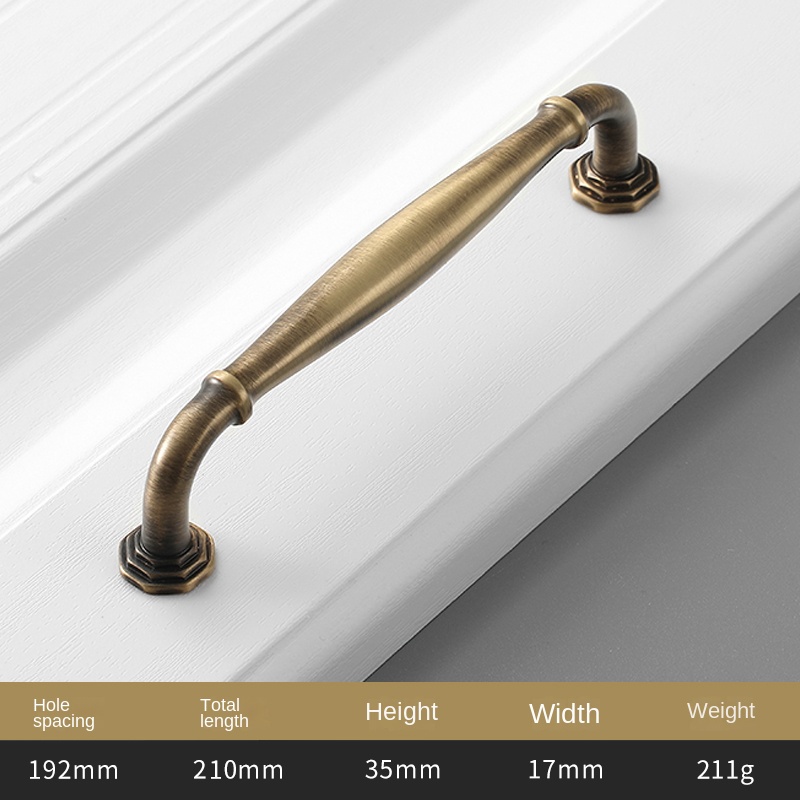 American pure copper solid furniture closet door brass single hole handle Chinese vintage cabinet drawer copper handle