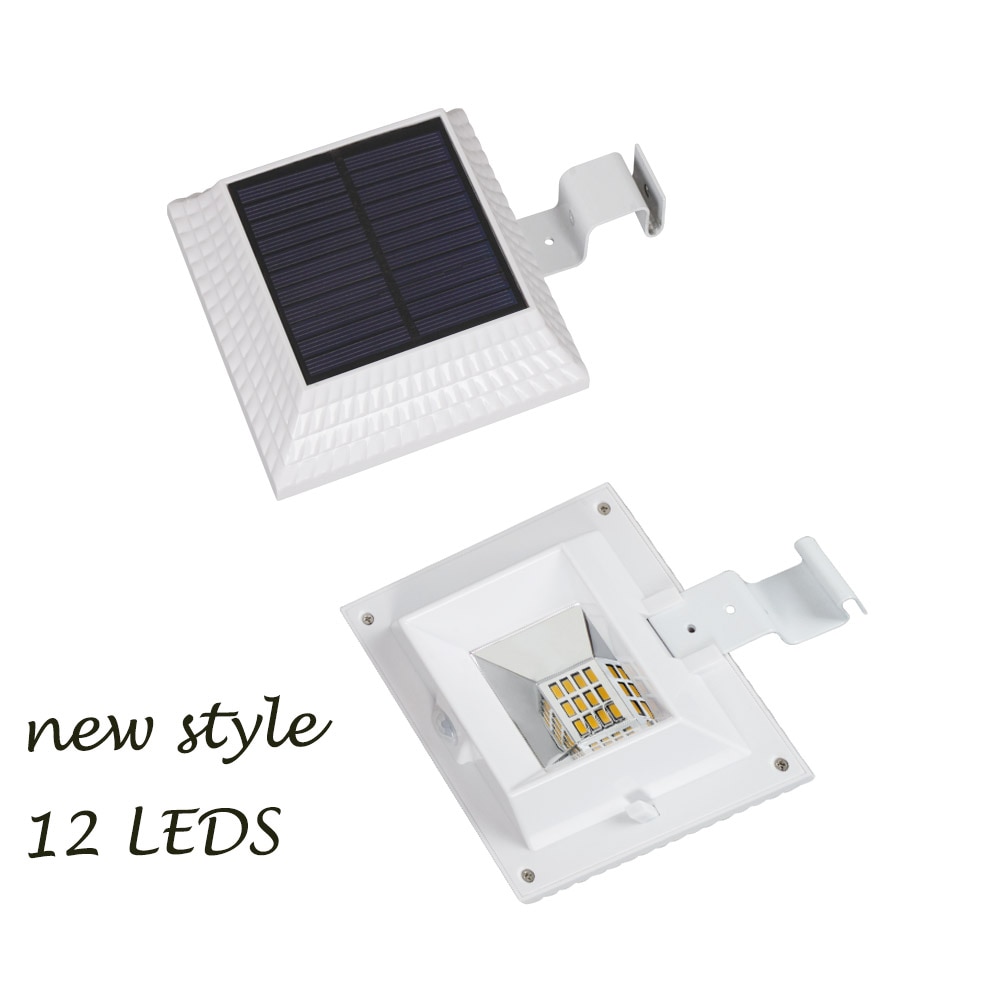 T-SUNRISE 12 LEDs Solar Gutter Light with Motion Sensor Outdoor Lighting Spotlight Solar IP44 Waterproof For Street Yard Path