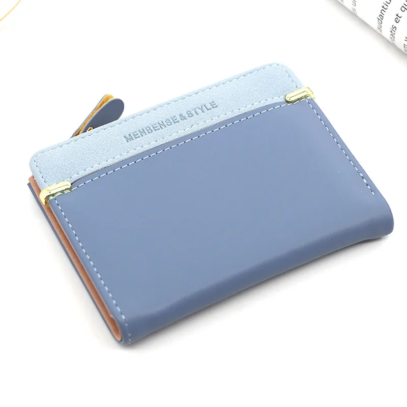 Damplånbok kort rosa myntväska plånböcker för kvinnor korthållare liten damplånbok kvinnlig hasp mini clutch för tjej: Blå