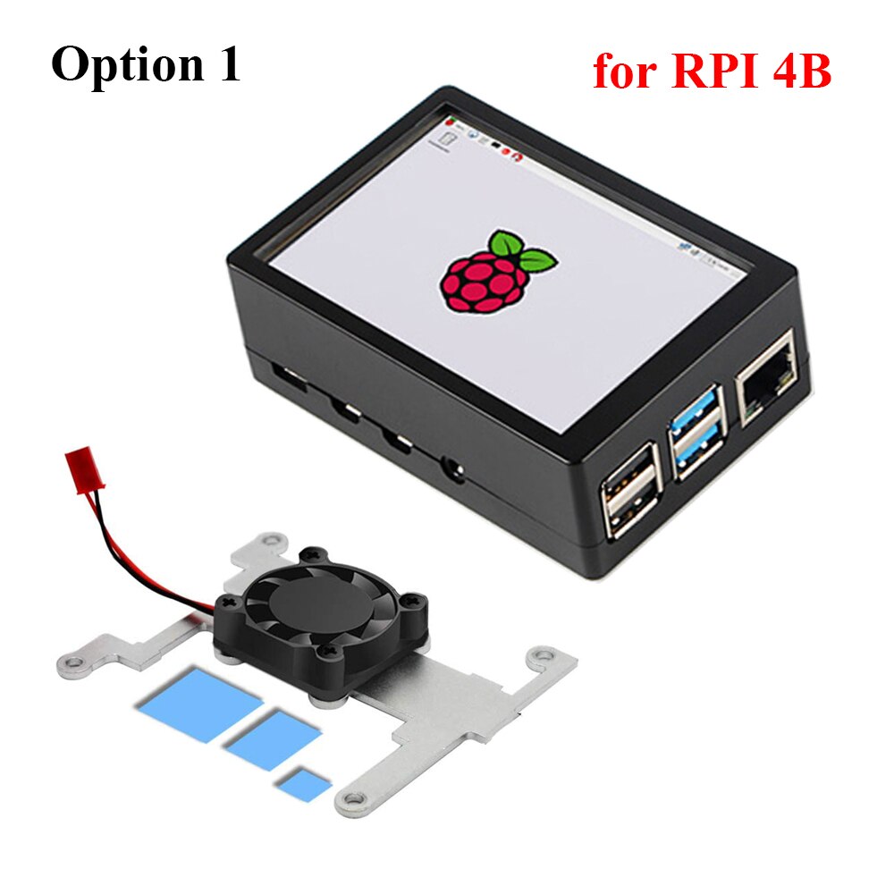 Raspberry Pi 4 Model B 3.5 inch Touch Screen 480*320 MHS FPS 50+ Display LCD With Cooling Fan For Raspberry Pi 4B 3B 3 B+: Option 1