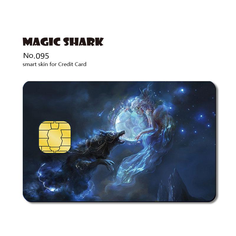 Magic Shark Flag Venom Super Man Wood Print Mountain PVC Credit Card No Fade Skin Sticker Film Case 079-097: 095