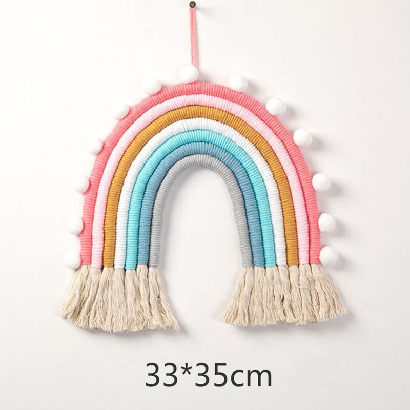 Bricolage corde arc-en-ciel jouet à la main tissé arc-en-ciel décoration tenture murale nordique bébé chambre décor accessoires de noël: 7 strands 5