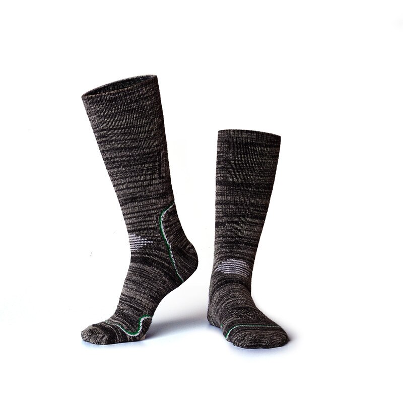 Inverno masculino algodão térmica meias de esqui mais grossas snowboard ciclismo esportes meias absorção de umidade alta elastic thermosocks: Cinza escuro / XL (EU 43-46)