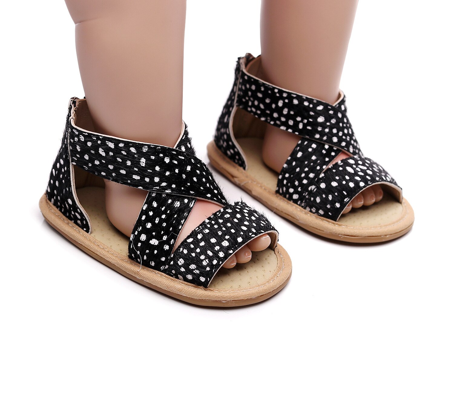 Focusnorm Baby Meisjes Luipaard Print Sandalen Schoenen Anti-Slip Rubberen Zool Peuter Outdoor Eerste Wandelaar Schoenen