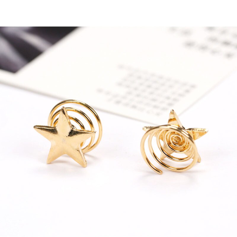 1Pc Minimalist Star-shaped Spiral Hair Clips Girls Lady Decorative Hair Pins Women Alloy Styling Tools Hairpins Hair Accessories