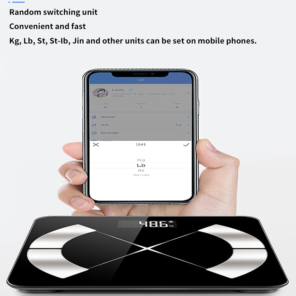 Báscula inteligente Bluetooth para peso corporal báscula electrónica báscula saludable