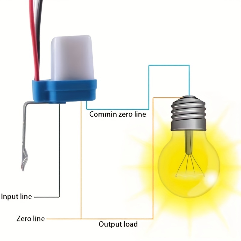 Automatischer automatischer Schalter, Lichtschaltung, Lichtschalter, DC 12 V, 24 V, Wechselstrom, 110 V, 220 V, 50–60 Hz, 10 A, wasserdichter Lichtsteuerungssensorschalter
