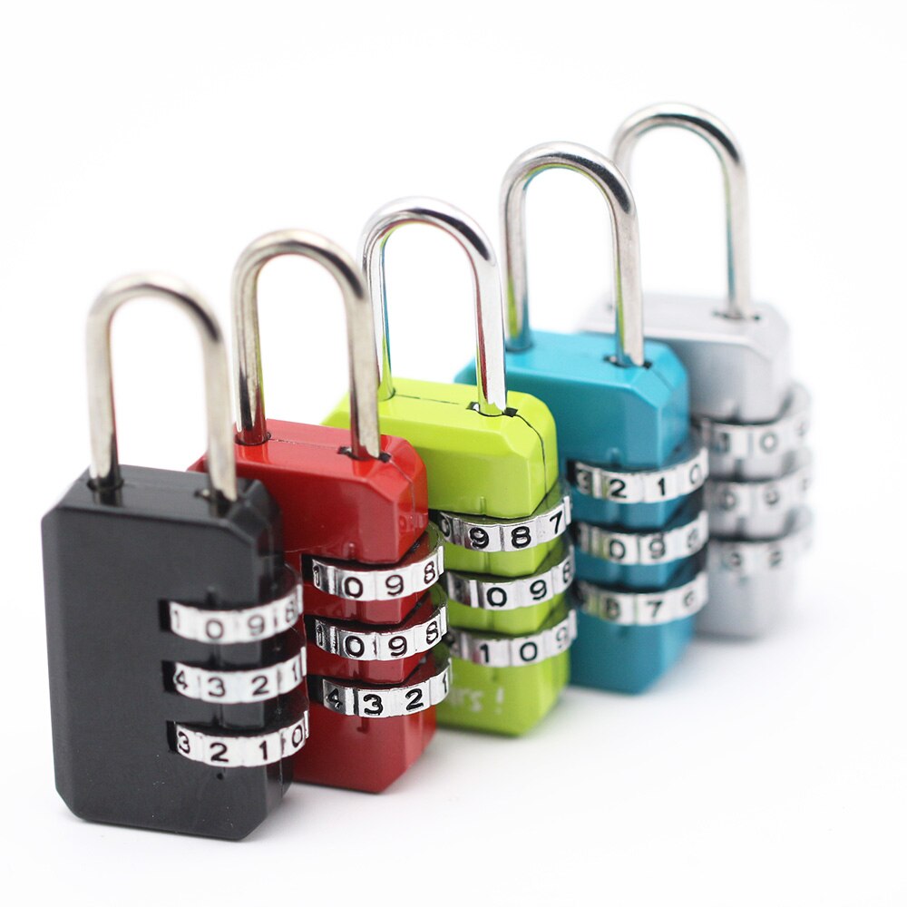 Resettable 3 Dial Digit Combination Suitcase Luggage Password Code Lock Padlock Travel Bags Security Lock Girl Like