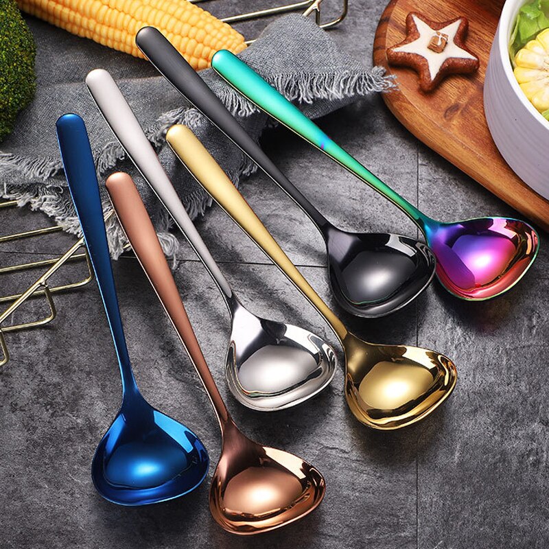 Colorful 304 Stainless Steel Soup Spoon Deepen Thi... – Vicedeal