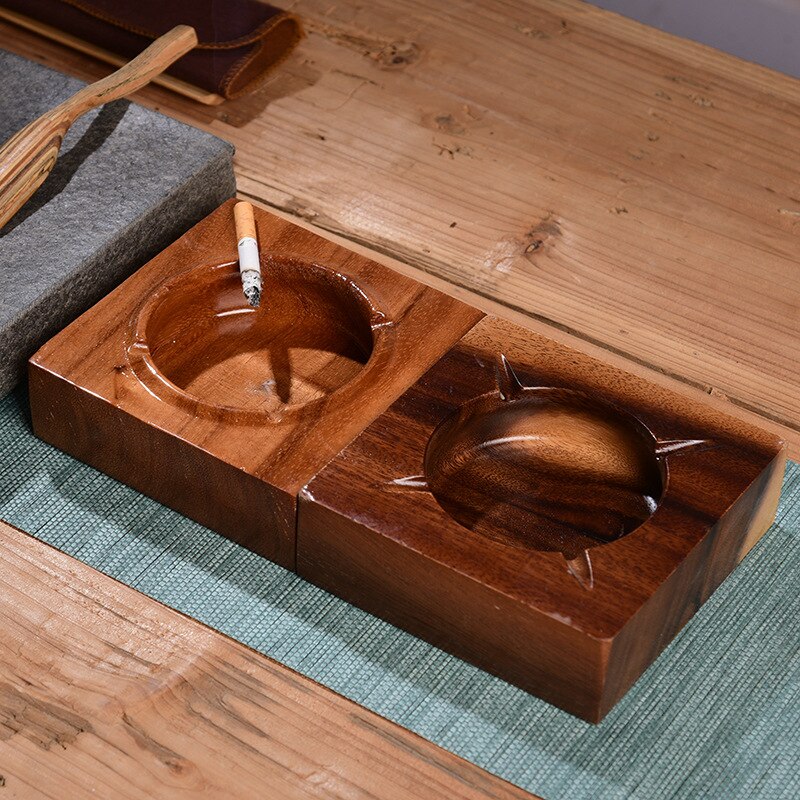 Walnoot Huishoudelijke Asbak Massief Hout Eenvoudige