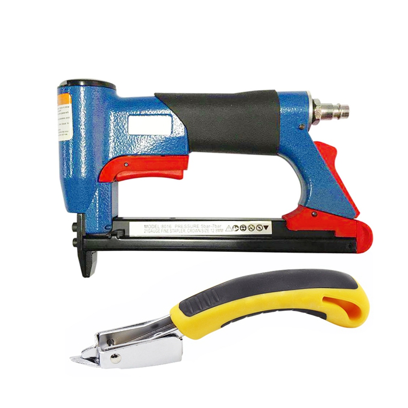 2 Pcs Pneumatic Air Stapler Nailer Fine Stapler Tool For Furniture Nailer Tool, 1 Pcs 15Cm &amp; 1 Pcs 14.5X20x4.3Cm