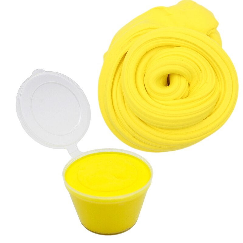 80ml Air Dry Plasticine Fluffy Slime Polymer Clay Supplies Super Light Soft Cotton Charms for Slime Kit Lizun Antistress Toys: Yellow Slime