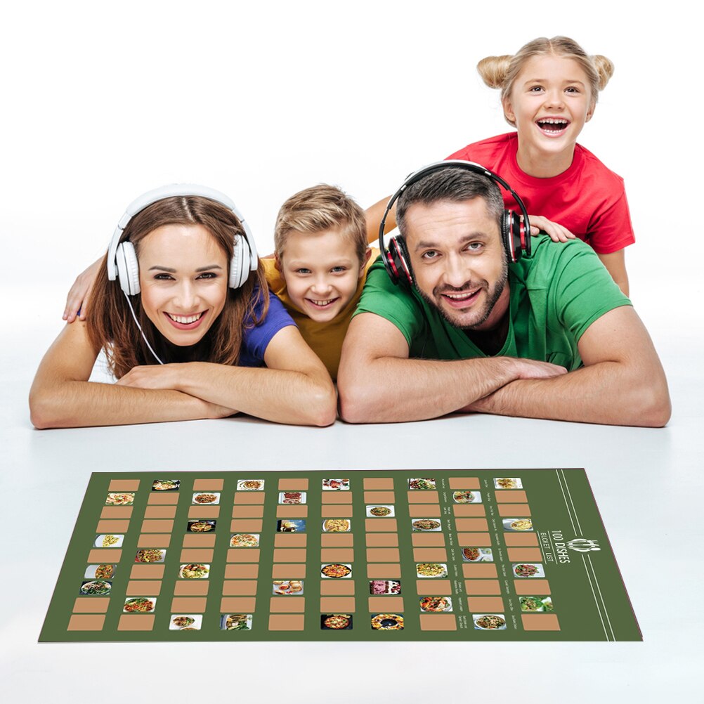 100 List Scratch Menu Poster Delicious Food Poster Wall Hanging Decorative Poster for Home