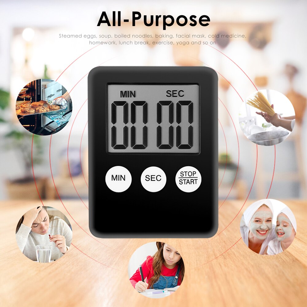 LCD Digital Kitchen Timer Alarm Clock Count Up Countdown Alarm Multifunction for Sleep Stopwatch Temporizador Clock
