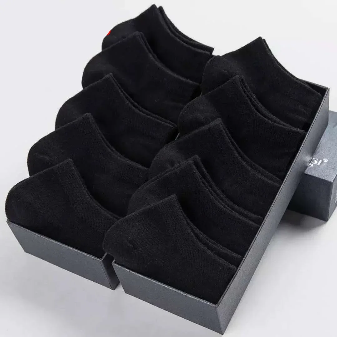 Calcetines de corte bajo para hombre, medias transpirables de color blanco y negro, antideslizantes, informales, deportivas, de negocios, 2 a 10 pares: S / Beige