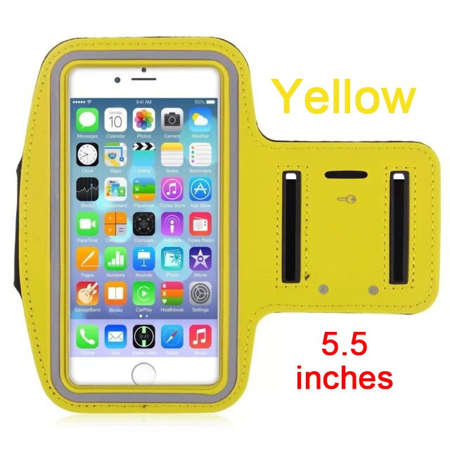 KLL Wasserdichte Brassard Lauf Gym Sport armband Fall Handy Arm Band Tasche Halter für iPhone Smartphone auf Hand: yellow 5.5 inch