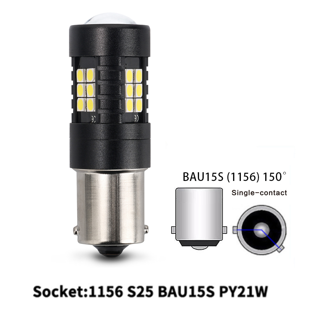 Bilkupé led-belysning 1157 -facks 15d 7443 canbus för automatisk blinkers bromslampa 12v 5w utan fel 3030*21 smd med hd-lins röd och gul: Djupblå / 5000k