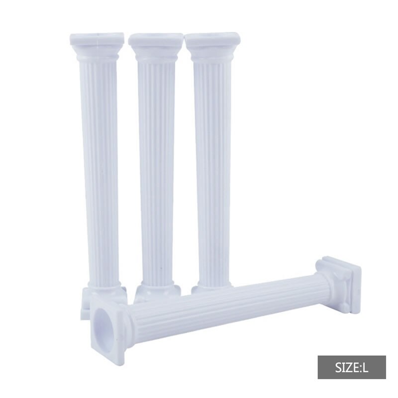 Upspirit 4 stks/set Cake Romeinse Kolom Plastic DIY Cake Ondersteuning Frame Wedding Party Cake Pop Display Stand Cupcake Houder Plank: L