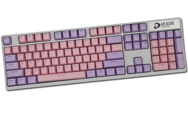 Cherry Vlossom Theme Top Printed 104 Key Keycaps Keys Caps Set for Mechanical Keyboard for Gaming Mechanical Keyboard: Purple Pink