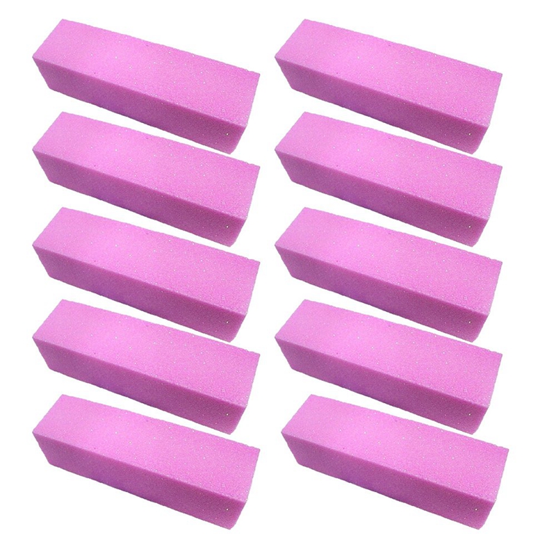 10 Pcs Pink Buffer Buffing Sanding Block File &amp; 1X Women Acrylic Transparent Nail Art Palette Pallet Tool
