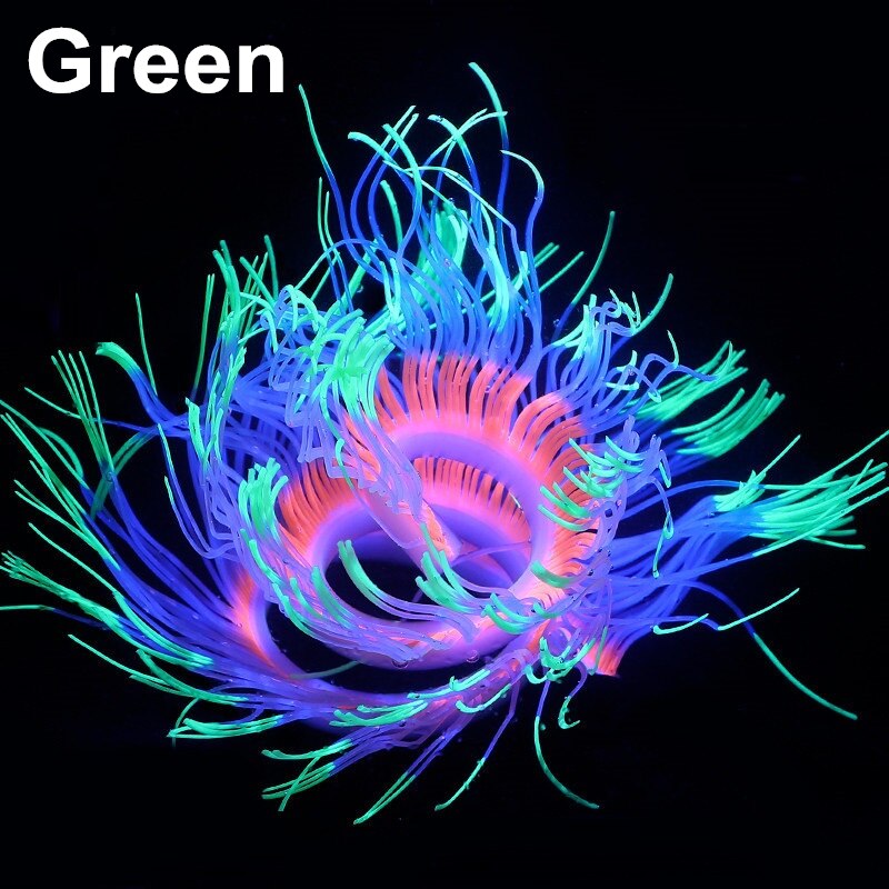 Aquarium Silicone Sea Anemone Artificial Coral Ornament – Color-Changing Fish Tank Decor
