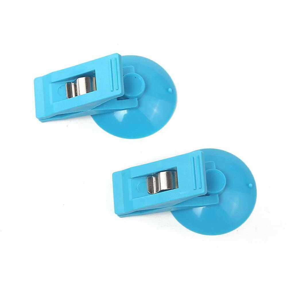 2pcs Car Interior Window Mount Suction Cap Clip Plastic Sucker Removable Holder For Sunshade Curtain Towel Ticket: Blue