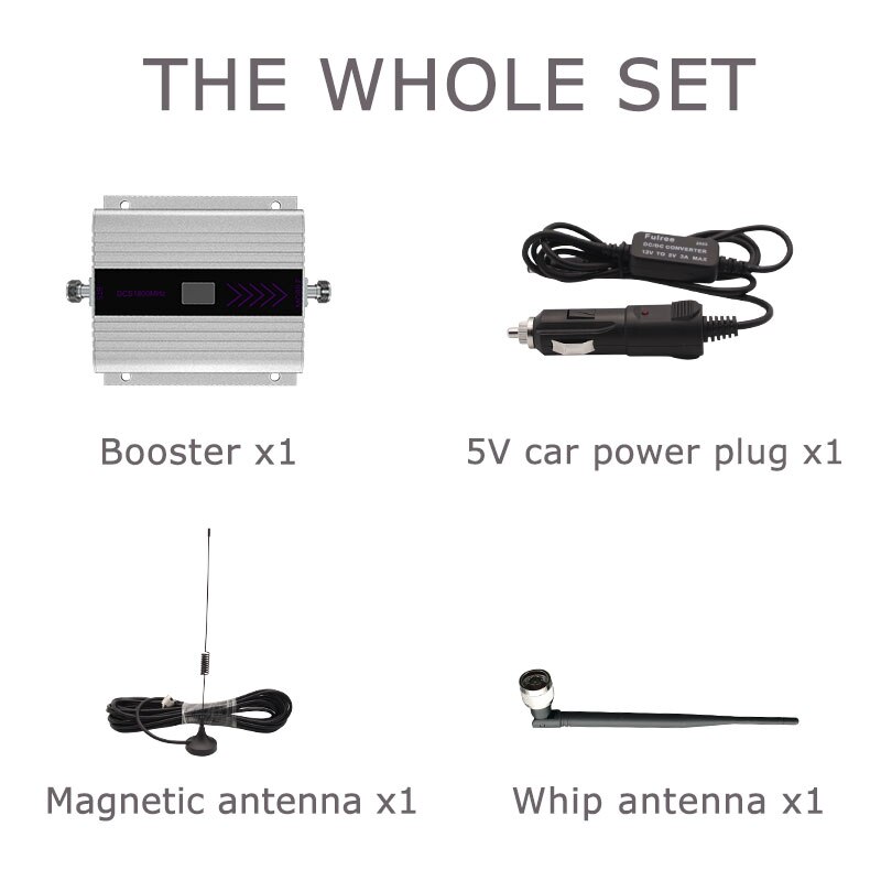 Repeater GSM Cellular Signal Booster 900MHZ 60dB Gain Car Cell Phone 2G Amplifier LCD Display With Whip Antenna For Vehicle Use-