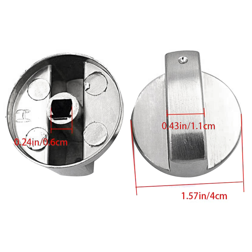 6Pcs Fornuis Knoppen, 6Mm Gasfornuis Knoppen Kachel Vervanging Metal Knoppen Accessoires Voor Keuken Gas Oven Knoppen