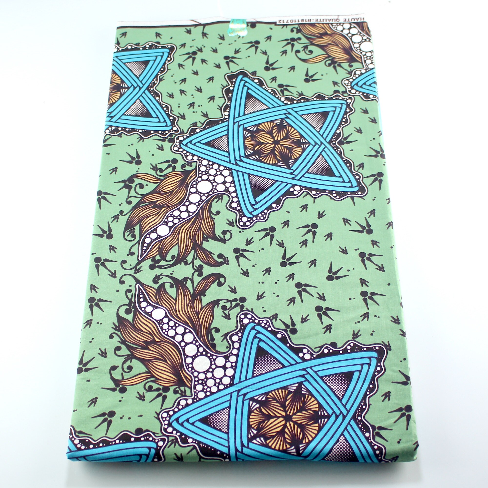 African Cotton Nigeria Ankara Green Print Wax Veritable Guarantee Real Wax