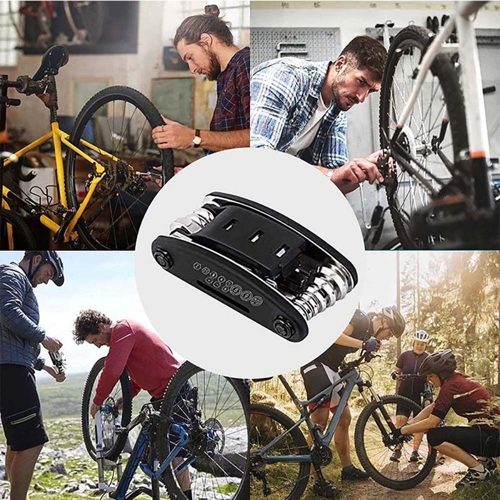 Llave multiusos 16 en 1 para bicicleta, destornillador portátil para bicicleta de montaña, motocicleta, herramientas de reparación