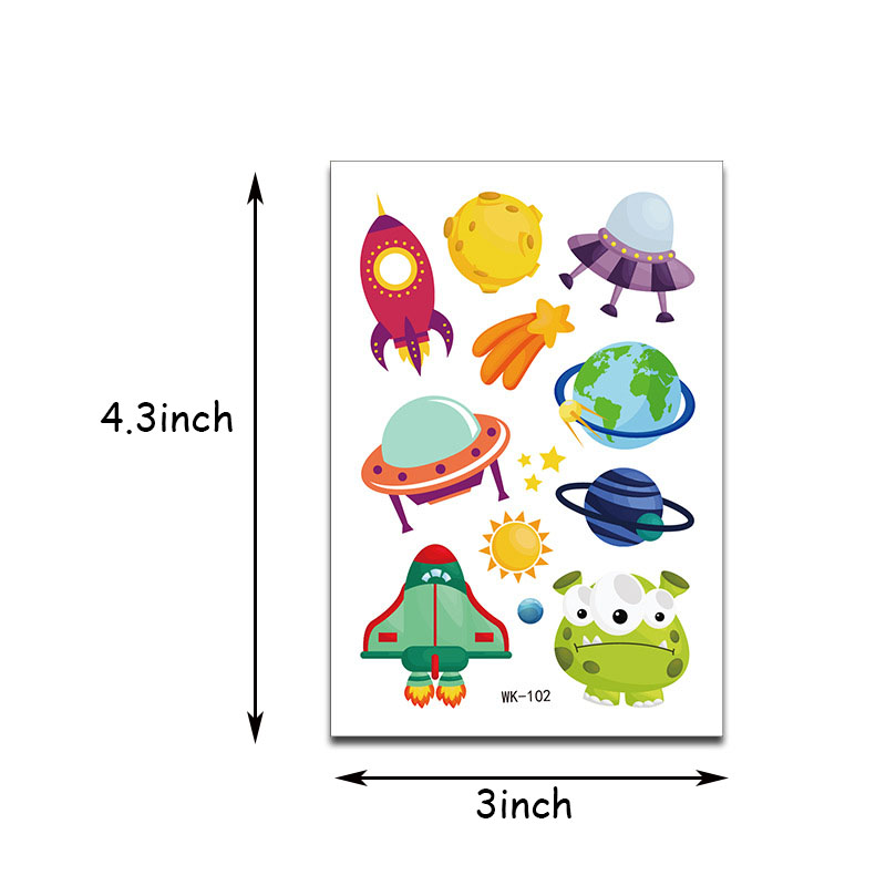 Astronaut Temporary Tattoos Stickers Boy Kids Universe Series Outer Space Birthday Party Favors Space Tattoos Decorations: 6