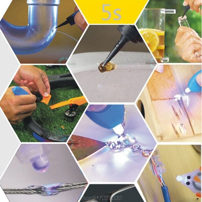 5 Tweede Fix Uv Licht Lijm 15Ml Met Uv Lamp Sterke Bonding Voor Keramische A22 21