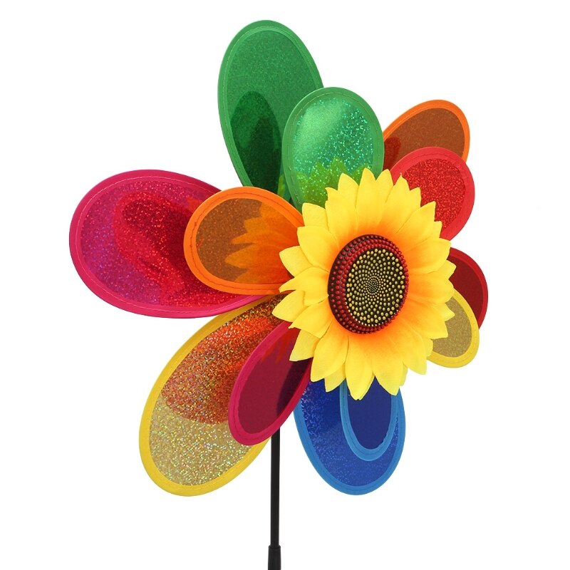 Zonnebloem Windmolens, Metalen Zonnebloem Windspinner, Zonnebloem Windspinner, Zonnebloem Windmolen Windspinners Outdoor Decor Ornament Spinner voor Tuin en Tuin Outdoor Kunstdecoratie