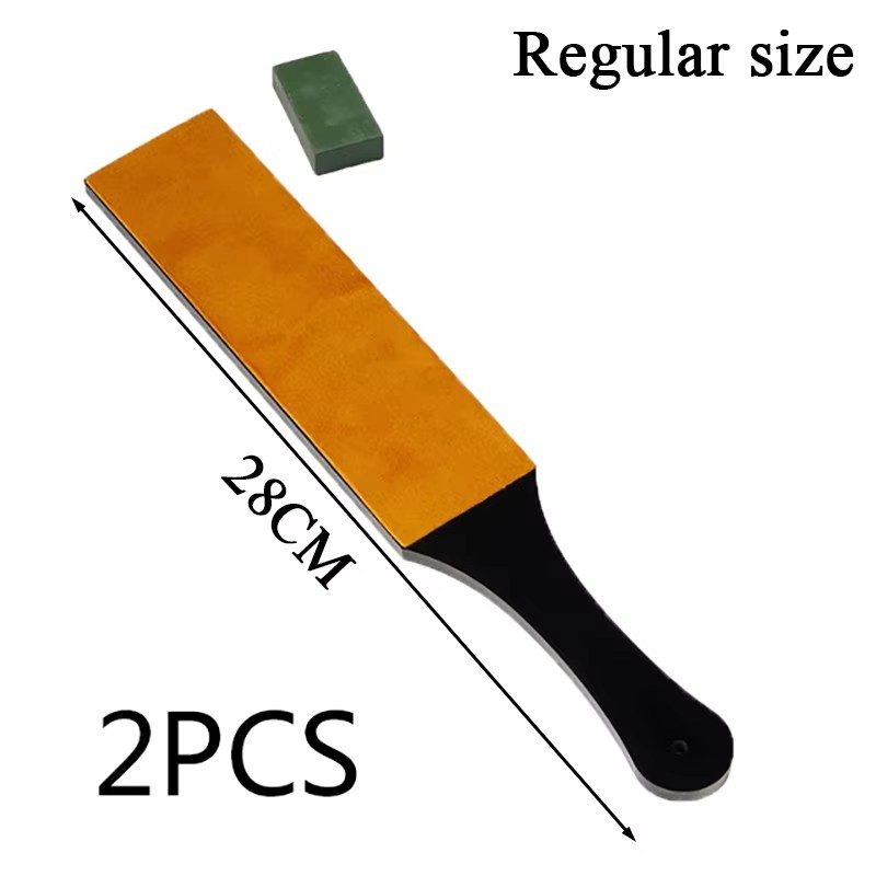 Double Side Leather Strop for Knife Sharpening Stropping Block Kit with Polishing Compound Knife Sharpening Double Side: Yellow
