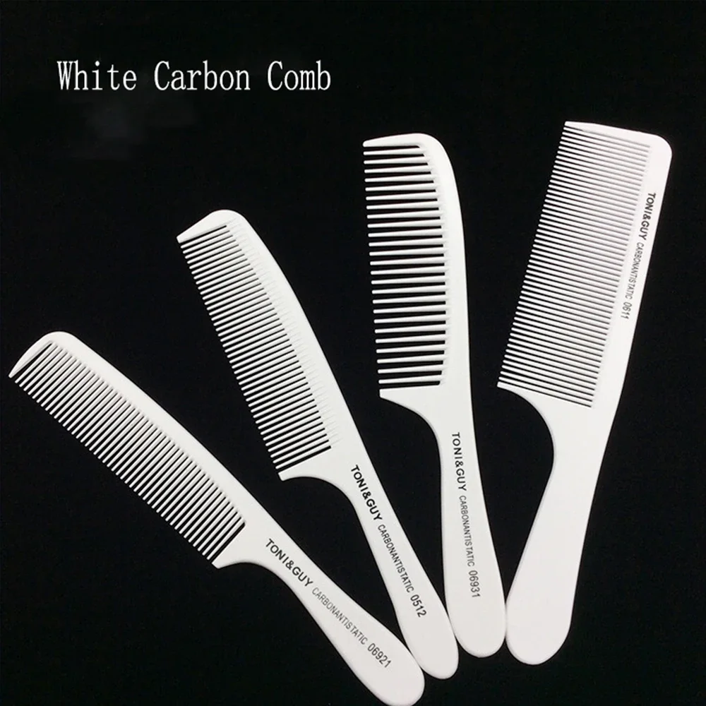 Peine de peluquero de fibra de carbono blanco, peines antiestáticos para el cabello, accesorio de peluquero, cepillo para el cabello, accesorio de peluquería